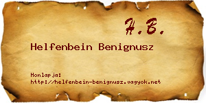 Helfenbein Benignusz névjegykártya